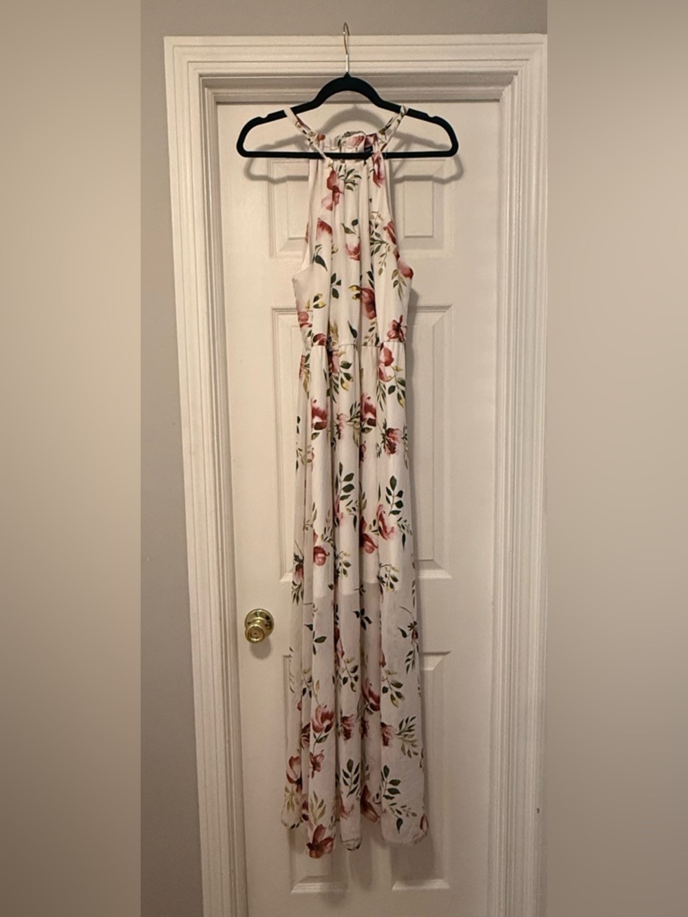 Torrid White Floral Halter Maxi Dress